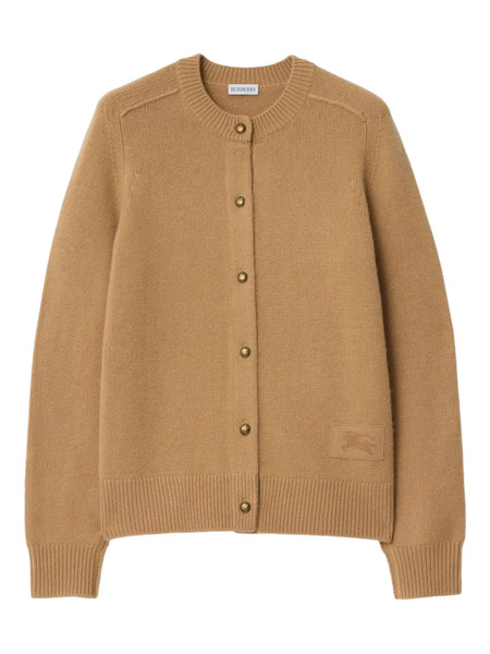  Burberry Elbow-patch Equestrian-knight Cardigan - Neutrals 