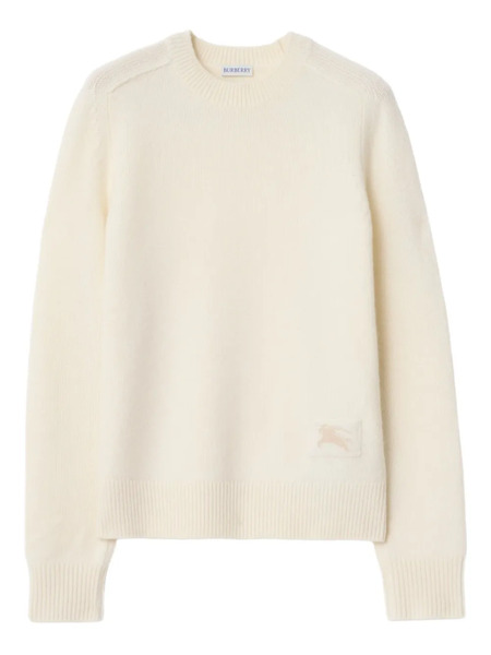  Burberry Elbow-patch Equestrian-knight Sweater - Neutrals 