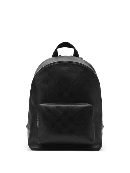  Burberry Embossed Check Backpack - Black 