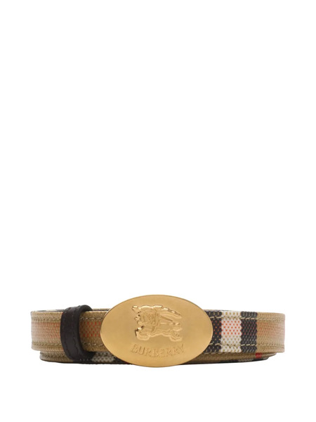  Burberry Equestrian Knight Check Belt - Neutrals 