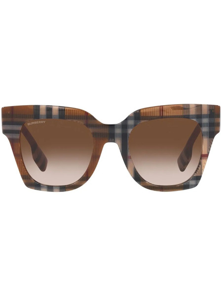  Burberry Eyewear Kitty Check-pattern Sunglasses - Brown 