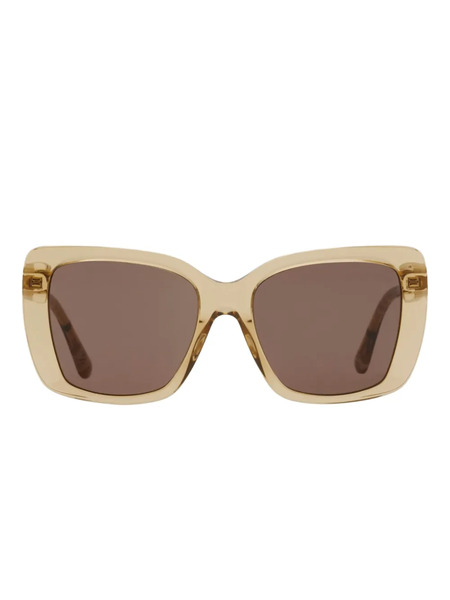  Burberry Eyewear Tubular Check Sunglasses - Neutrals 