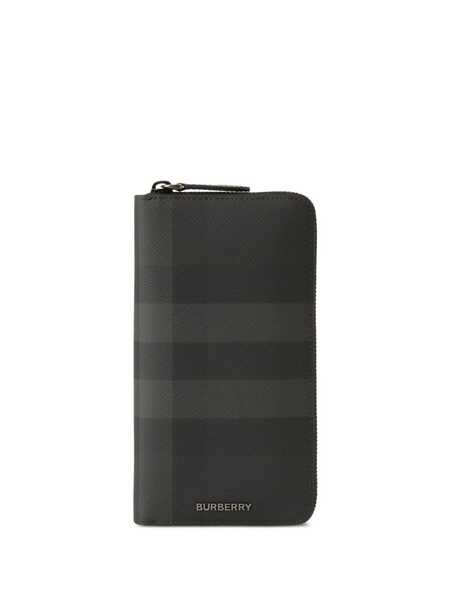  Burberry Grained Zip-around Wallet - Grey 