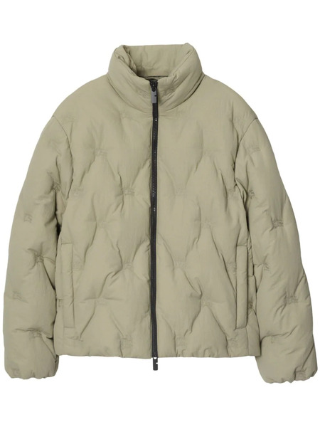  Burberry High-neck Quilted Jacket - Green 