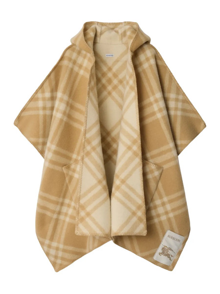  Burberry Hooded Check Cape - Neutrals 
