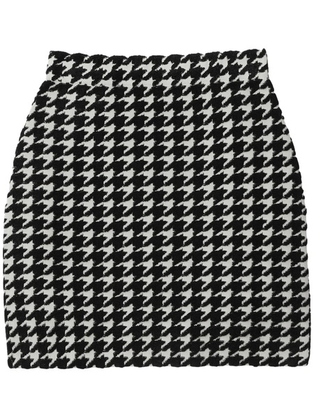 Burberry Houndstooth-pattern Mini Skirt - Black 