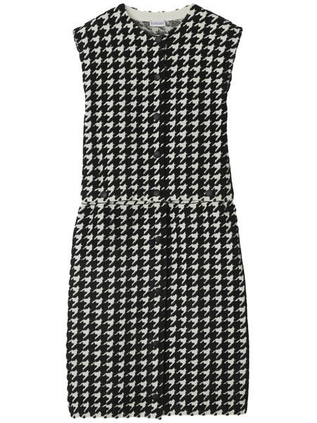 Burberry Houndstooth-pattern Sleeveless Minidress - Black 