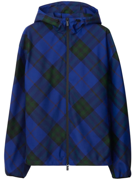  Burberry House Check Hooded Jacket - Blue 