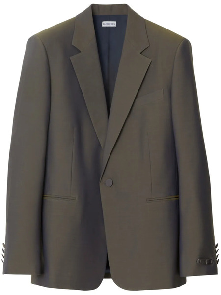  Burberry Iridescent-effect Wool Blazer - Green 