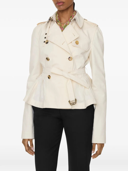  Burberry Isabella Buckle Belt Jacket - Neutrals 