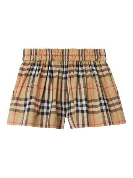  Burberry Kids Check Elasticated Shorts - Neutrals 