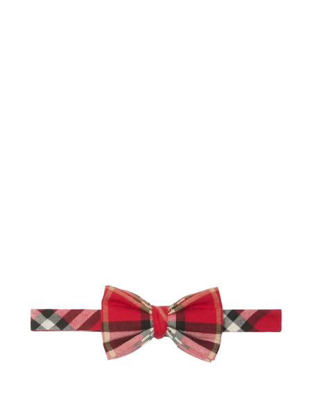  Burberry Kids Check-pattern Bow Tie - Red 