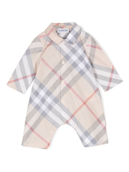 Burberry Kids Check-pattern Romper - Neutrals 