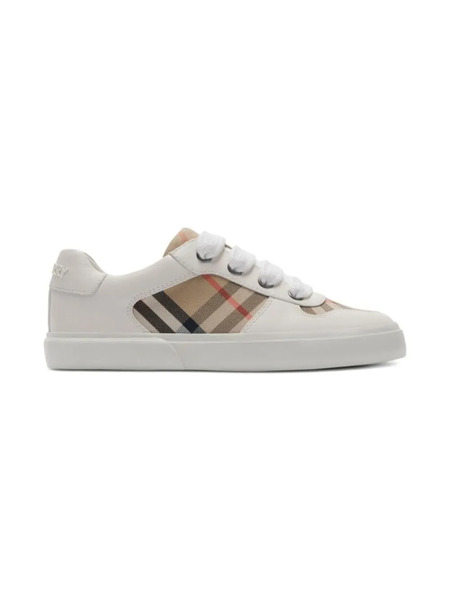 Burberry Kids Check-pattern Sneakers - White 