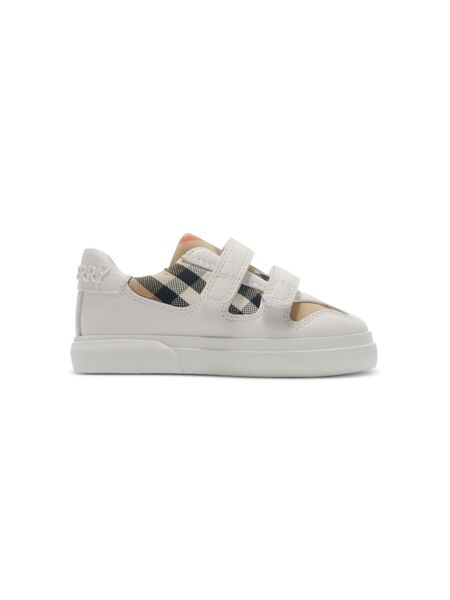  Burberry Kids Check-pattern Trainers - White 