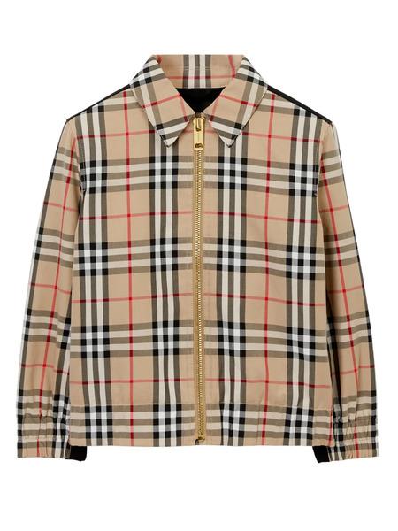  Burberry Kids Check-pattern Zip-up Jacket - Neutrals 
