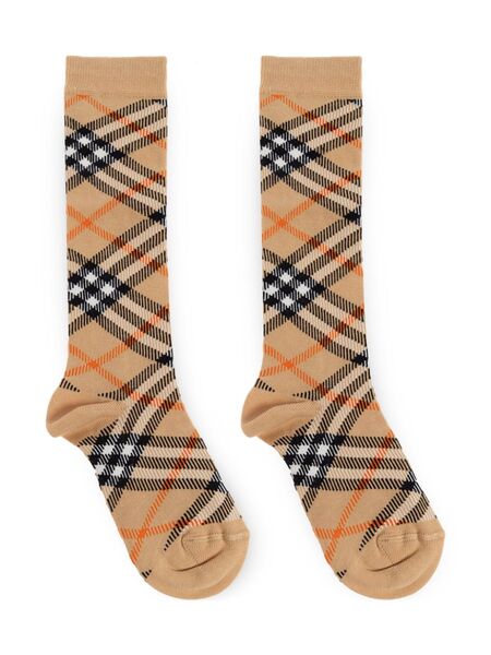  Burberry Kids Check Socks - Neutrals 