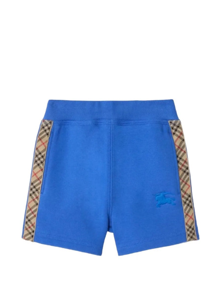  Burberry Kids Check-stripe Shorts - Blue 