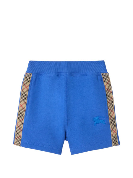  Burberry Kids Check-trim Cotton Shorts - Blue 