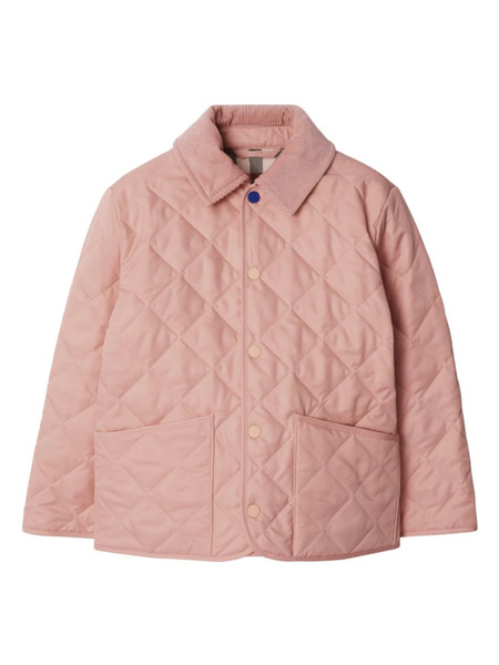  Burberry Kids Diamond-quilted Barn Jacket - Pink 