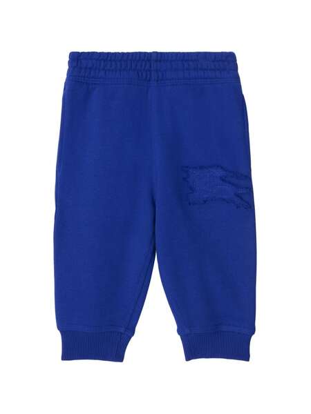  Burberry Kids Equestrian Knight-appliqué Cotton Track Pants - Blue 