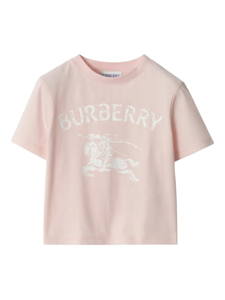  Burberry Kids Equestrian Knight Design Logo T-shirt - Pink 