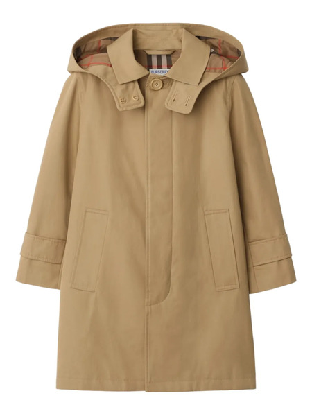  Burberry Kids Hooded Coat - Neutrals 