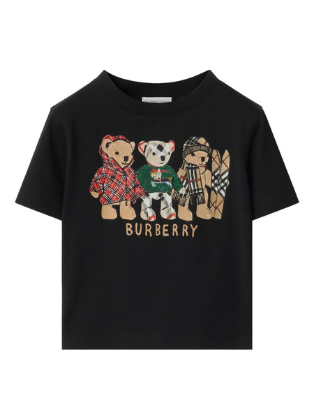  Burberry Kids Thomas Bear Friends Cotton T-shirt - Black 