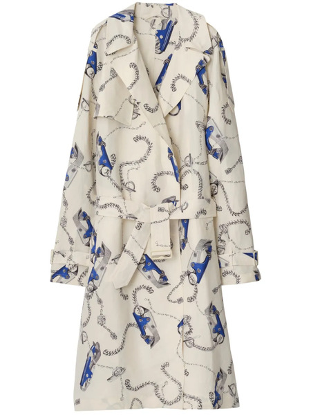  Burberry Knight Hardware Taffeta Trench Coat - Neutrals 