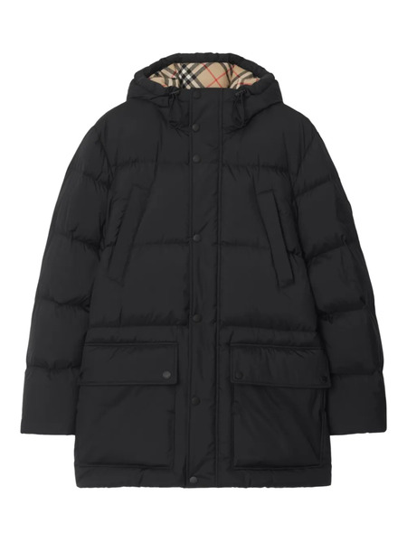 Burberry Knight-patch Puffer Jacket - Black 