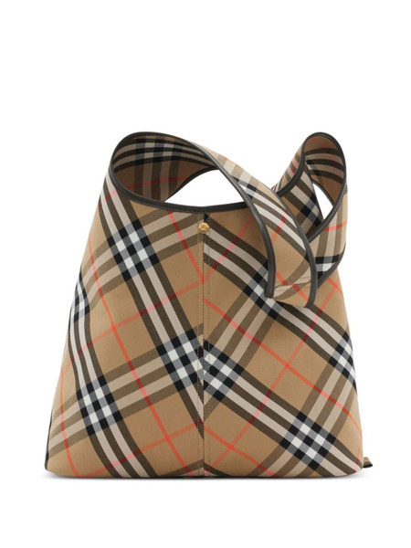  Burberry Large Check Shoulder Bag - Neutrals 