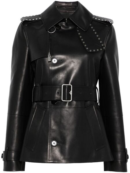  Burberry Leather Jacket - Black 