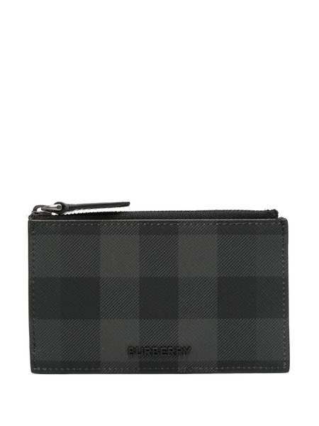  Burberry Logo-plaque Check-pattern Wallet - Black 
