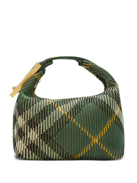  Burberry Medium Peg Check-pattern Shoulder Bag - Green 