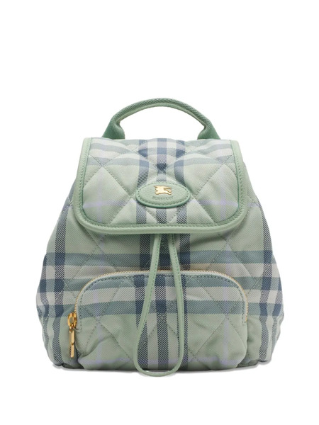  Burberry Mini Horseshoe Quillted Backpack - Green 