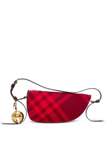  Burberry Mini Shield Check-pattern Shoulder Bag - Red 
