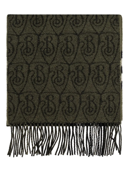  Burberry Monogram Fringed Scarf - Green 