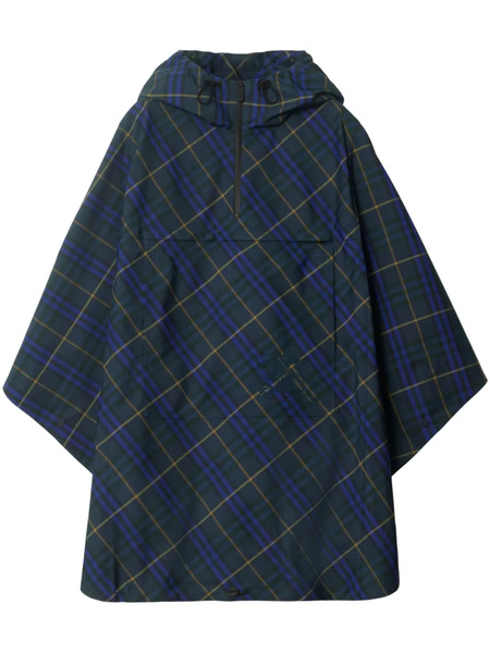  Burberry Packaway Check Cape - Blue 