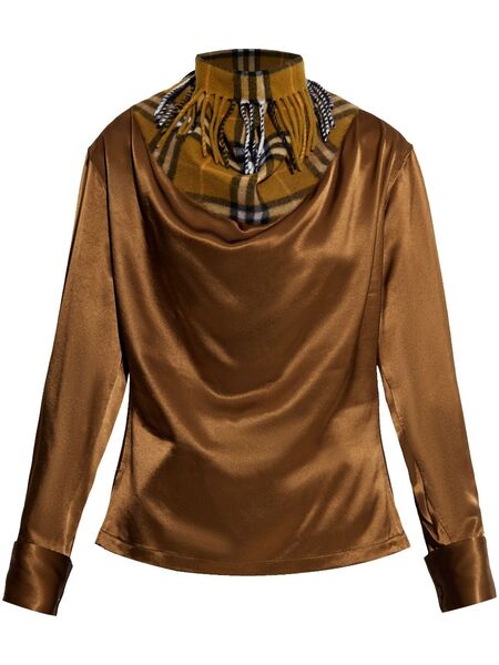  Burberry Panelled Blouse - Brown 