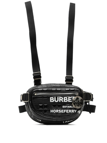  Burberry Pre-owned 2018-2023 Horseferry Printed Coated Canvas Cannon Utility Belt Bag - Black 