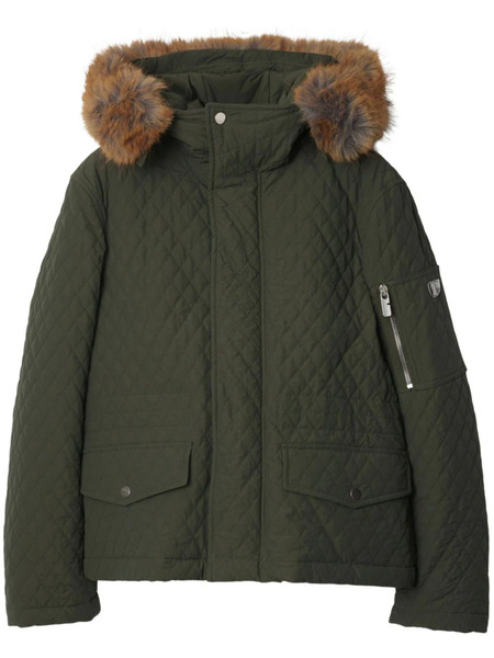  Burberry Quilted Puffer Jacket - Green 