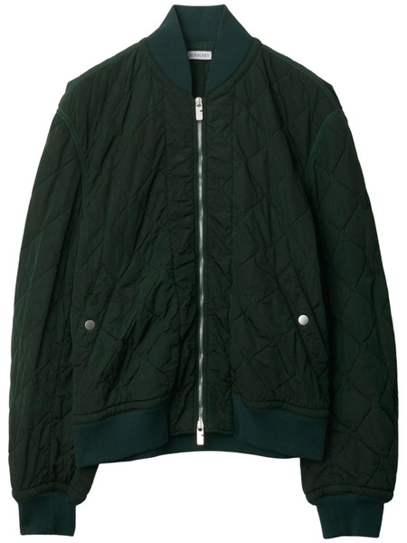  Burberry Quilted Zip-up Bomber Jacket - Green 