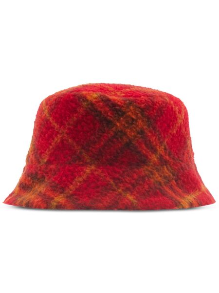  Burberry Reversible Check Bucket Hat - Red 