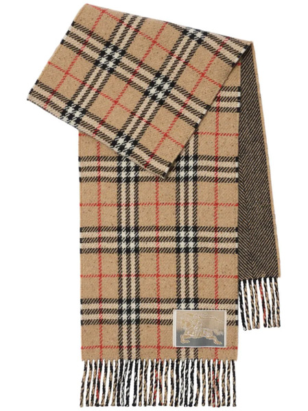  Burberry Reversible Checked Cashmere Scarf - Neutrals 