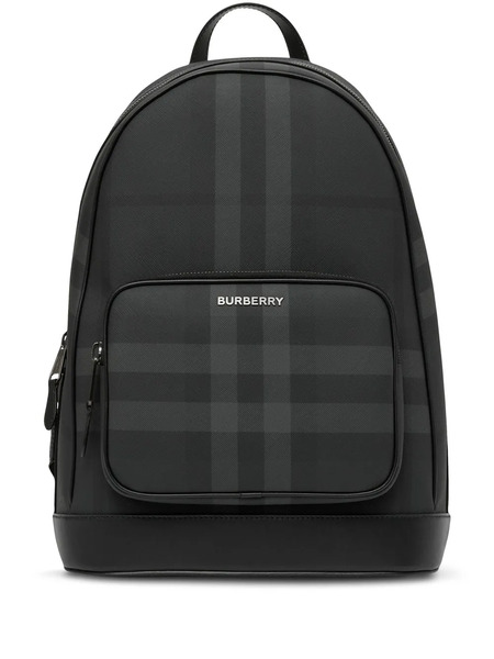  Burberry Rocco Check Zip Backpack - Grey 