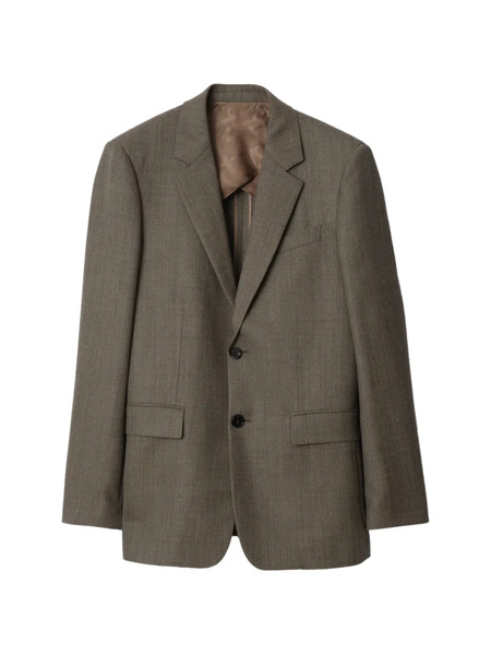 Burberry Sharkskin Wool Tailored Jacket - Brown 