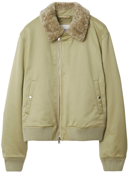  Burberry Shearling-collar Bomber Jacket - Neutrals 