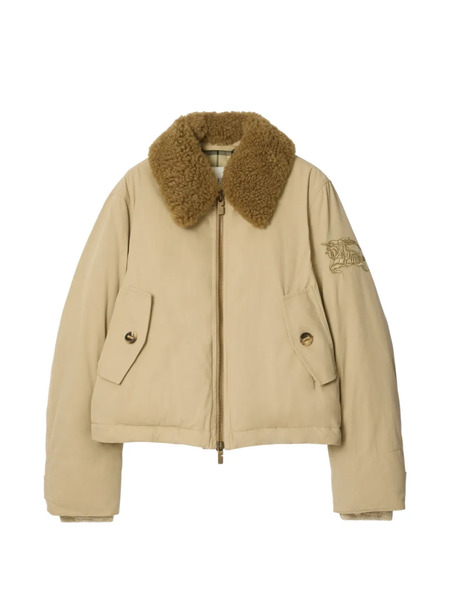  Burberry Shearling-collar Embroidered Jacket - Neutrals 