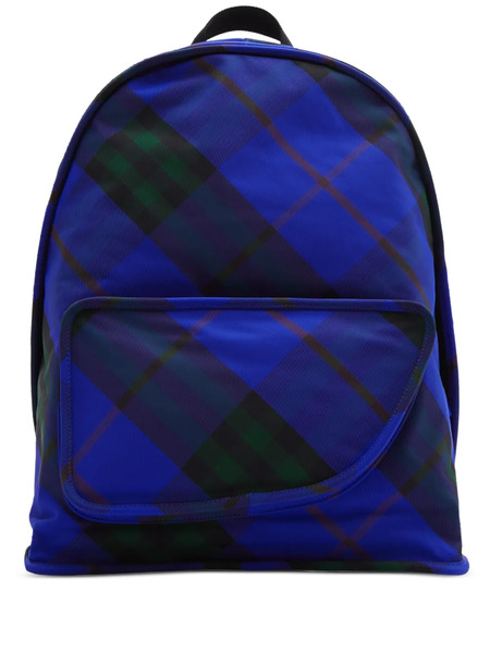  Burberry Shield Burberry Check-print Backpack - Blue 