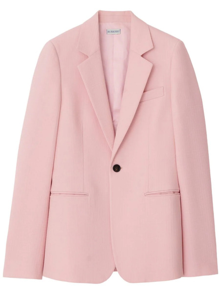  Burberry Single-breasted Wool Blazer - Pink 
